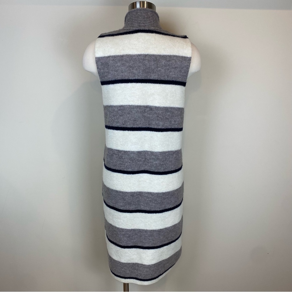 Anthropologie Pencey Sleeveless Cardigan Vest Knee‎ Length Sz S Striped Longline - Picture 10 of 14